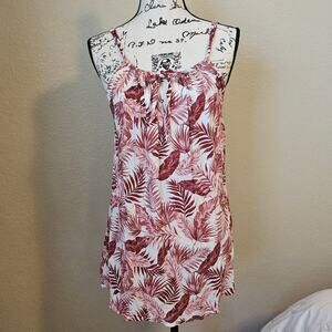 Juniors' Tie-Front Cover Up Dress - Xhilaration Red Floral Medium